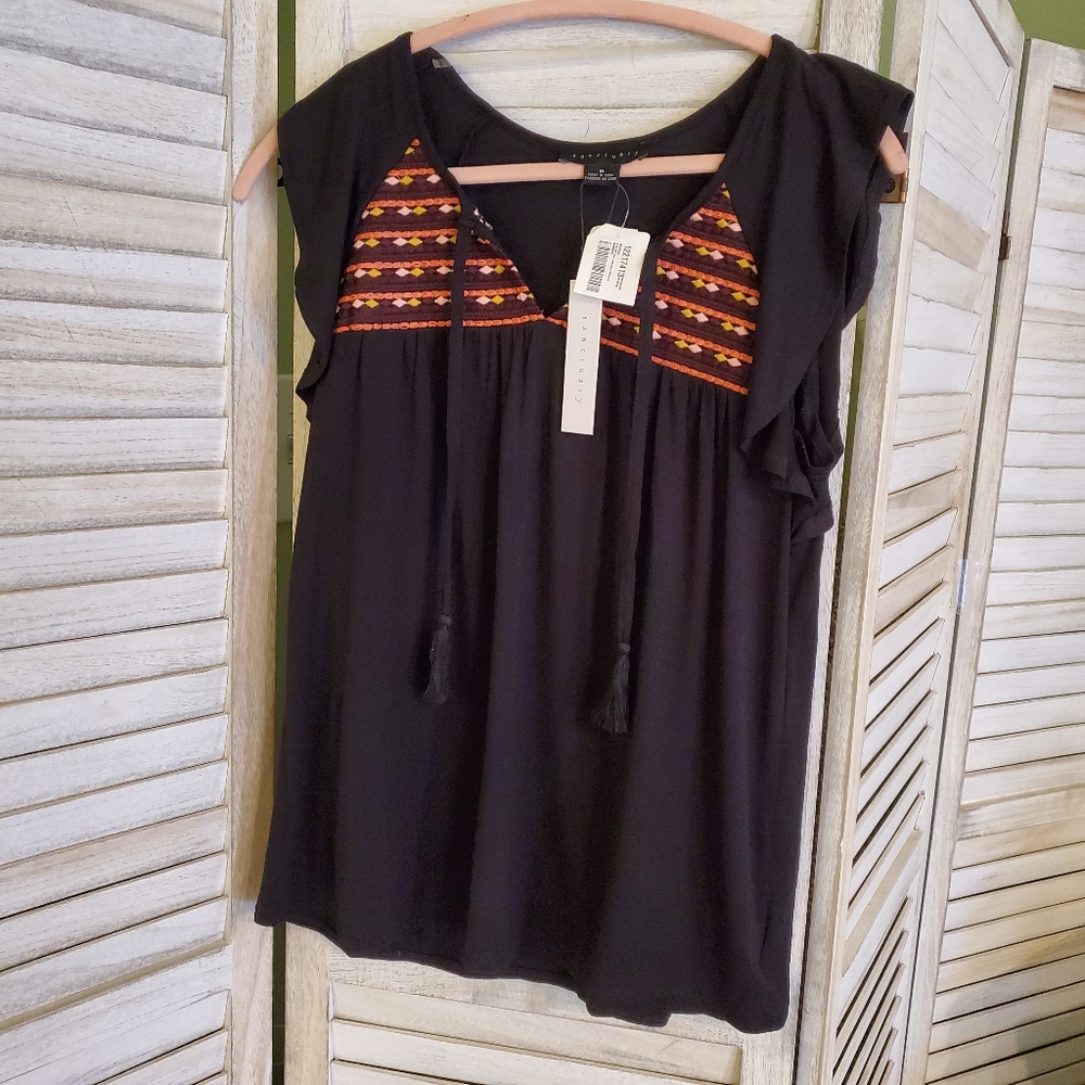 🙂3 for $15.00🙂Sanctuary Wild Belle Embroidered Boho Top Brand New Sz M